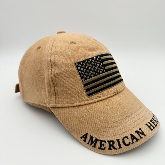AMERICAN HERITAGE Tan “Freedom Isn’t Free” Flag Cap – Soft Washed Cotton Dad Hat - Picture 3 of 11